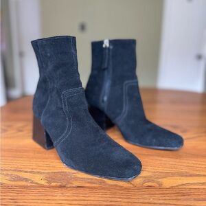 Blondo Black Suede Block Heel Boots